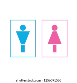 Man and Woman icon flat vector stock illustration isolated sign WC.