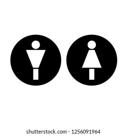 Man and Woman icon flat vector stock illustration isolated sign WC.