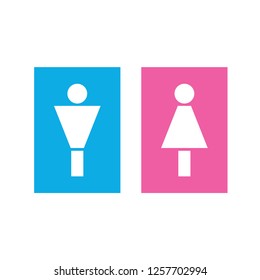 Man and Woman icon flat vector illustration sign WC.