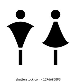 Man and Woman icon flat vector stock illustration isolated sign WC.