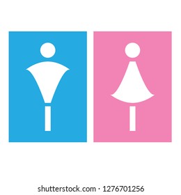 Man and Woman icon flat vector stock illustration isolated sign WC.