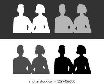 man and woman icon flat vector stock illustration isolated sign.