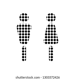Man and Woman icon flat vector stock illustration isolated sign WC.