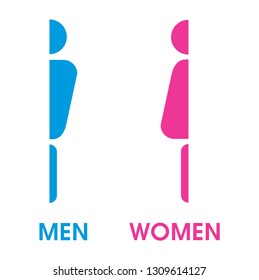 Man and Woman icon flat vector stock illustration isolated sign WC.