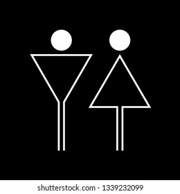 Man and Woman icon flat vector illustration sign WC.