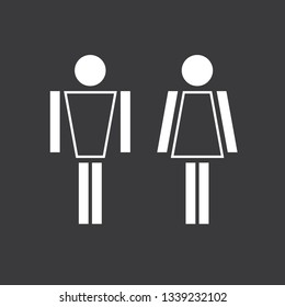 Man and Woman icon flat vector illustration sign WC.