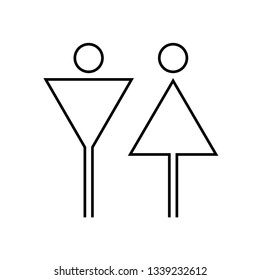Man and Woman icon flat vector illustration sign WC.