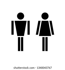Man and Woman icon flat vector illustration sign WC.