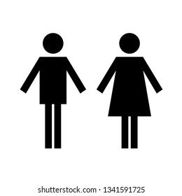 Man and Woman icon flat vector illustration sign WC.