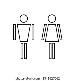 Man and Woman icon flat vector illustration sign WC.