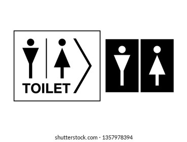 Man and Woman icon flat vector illustration sign WC. Toilet Concept.