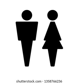 Man and Woman icon flat vector stock illustration isolated sign WC.
