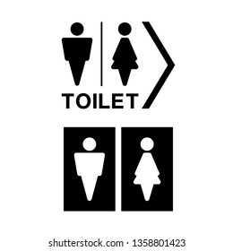 Man and Woman icon flat vector illustration sign WC. Toilet.