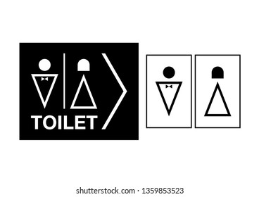 Man and Woman icon flat vector illustration sign WC. Toilet Concept.