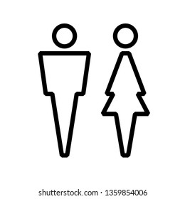 Man and Woman icon flat vector stock illustration isolated sign WC.