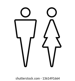 Man and Woman icon flat vector stock illustration isolated sign WC.