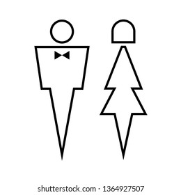 Man and Woman icon flat vector illustration sign WC.