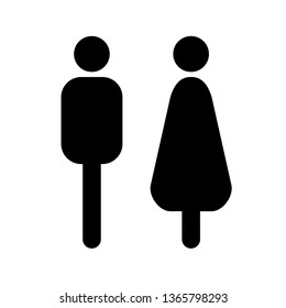 Man and Woman icon flat vector illustration sign WC.