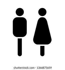 Man and Woman icon flat vector illustration sign WC.