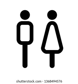 Man and Woman icon flat vector illustration sign WC.