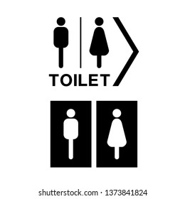 Man and Woman icon flat vector illustration sign WC. Toilet.