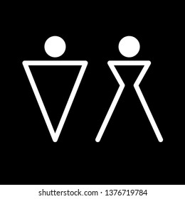 Man and Woman icon flat vector illustration sign WC.