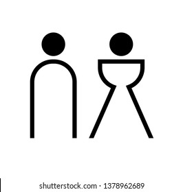 Man and Woman icon flat vector illustration sign WC.