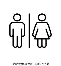 Man and woman icon flat vector stock illustration isolated toilet sign. WC icon.