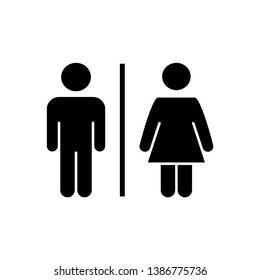 Man and woman icon flat vector stock illustration isolated toilet sign. WC icon.