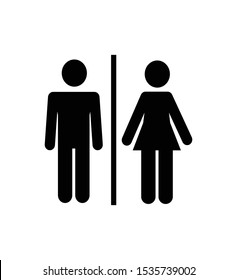 Man and woman icon flat vector illustration isolated