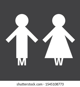 Man and Woman icon flat vector stock illustration isolated sign WC.