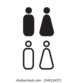 Man and Woman icon flat vector illustration sign WC.