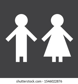 Man and Woman icon flat vector illustration sign WC.