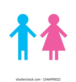 Man and Woman icon flat vector illustration sign WC.