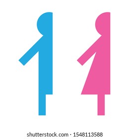 Man and Woman icon flat vector stock illustration isolated sign WC.