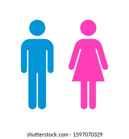 Man and Woman icon flat vector stock illustration, isolated colored sign. EPS 10