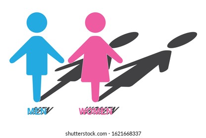 Man and Woman icon flat vector stock illustration isolated sign WC.