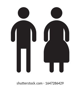Icono de hombre y mujer ilustración de material vectorial plano aislado signo WC.