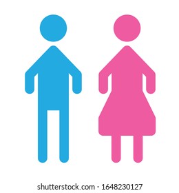 Icono de hombre y mujer ilustración de material vectorial plano aislado signo WC.