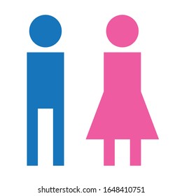 Icono de hombre y mujer ilustración de material vectorial plano aislado signo WC.