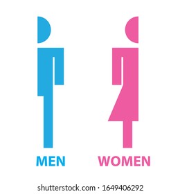Icono de hombre y mujer ilustración de material vectorial plano aislado signo WC.
