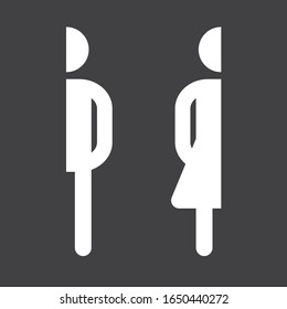 Man and Woman icon flat vector stock illustration isolated sign WC.