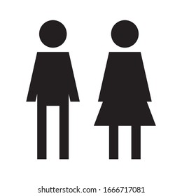 Man And Woman Icon Flat Vector Stock Illustration Isolated Sign WC.