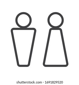 Man and Woman icon flat vector stock illustration isolated sign WC.