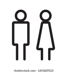 Man and Woman icon flat vector stock illustration isolated sign WC.