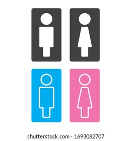 Vektorillustration und Frauensymbol flach Stockillustration einzeln auf dem Schild WC.