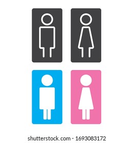 Icono de hombre y mujer ilustración de material vectorial plano aislado signo WC.