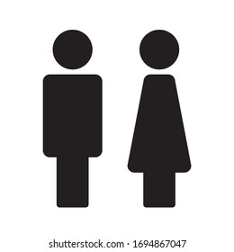 Man and Woman icon flat vector stock illustration isolated sign WC.