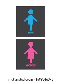 Man and Woman icon flat vector stock illustration isolated sign WC.