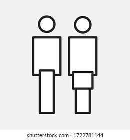 Man and woman icon flat vector stock illustration isolated sign WC